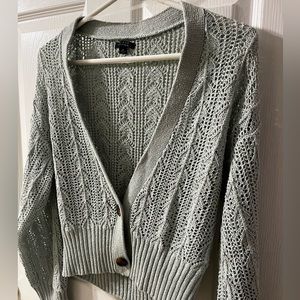 Wild Fable Open Knit Cropped Cardigan; Size: M; Color: Seafoam Green